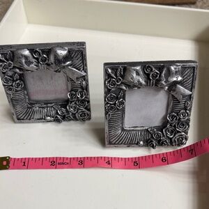 Silver Floral Photo Frame Set 2